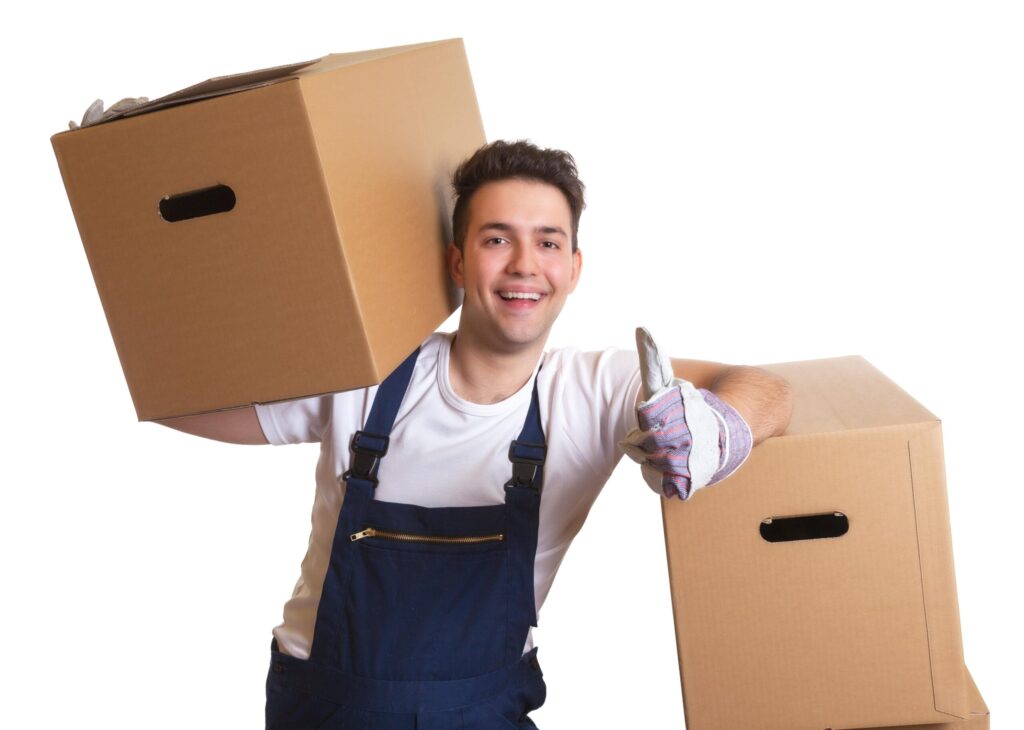 Mitarbeiter der Firma Eisenhammer beim sicheren Transport von Umzugsgut in Haan.